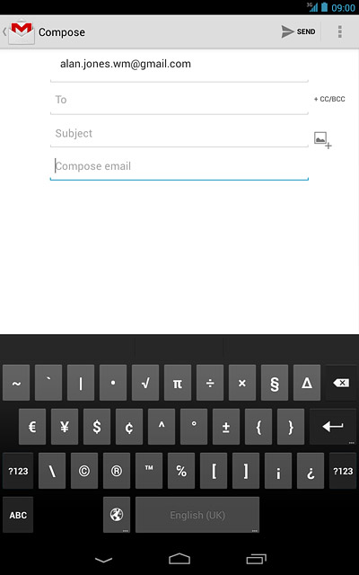 Press ABC to return to text input.