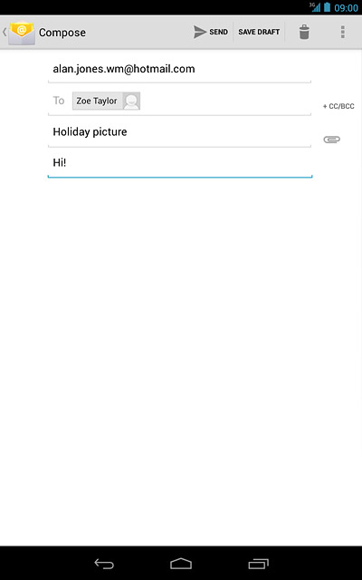 Press the attachment icon.Go to the required folder.