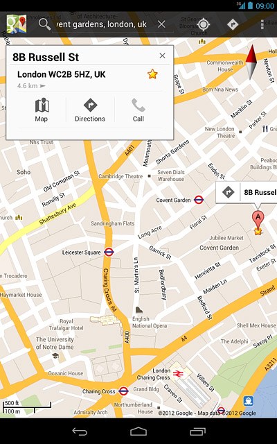 Press the return icon to return to map view.