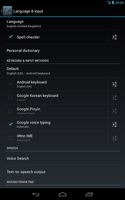 Press the settings icon next to Android keyboard.