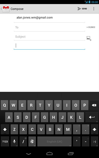 Press the language icon to change writing language.