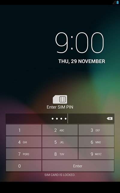 If you turn off flight mode:Key in your PIN and press Enter.