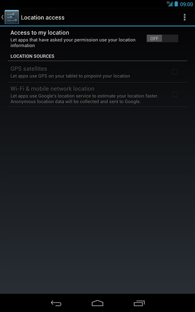 Press Access to my location to turn the function on or off.