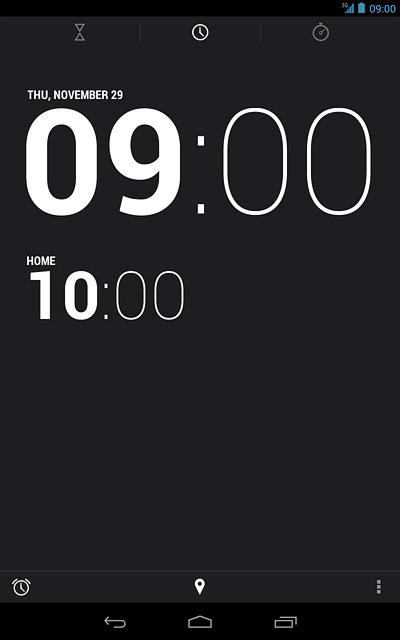 Press the alarm icon.