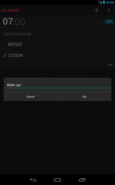 Key in the required name and press Set.
