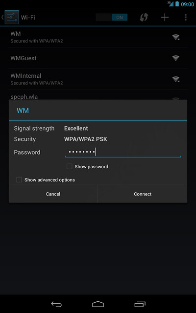 Follow the instructions on the display to select security settings, if required.Press Connect.