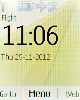 The flight mode icon shows that flight mode is turned on.Further information:Turn flight mode on or off