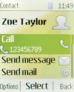 Highlight the required number and press the Navigation key.