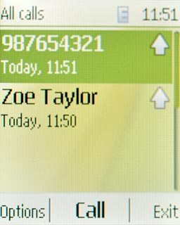 Highlight the required number and press the Navigation key.