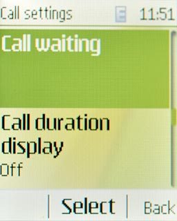 Scroll to Call waiting and press the Navigation key.