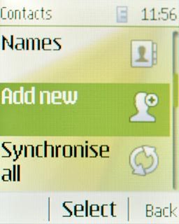 Scroll to Add new and press the Navigation key.