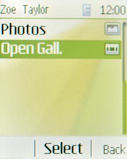 If you select Open Gall.:Go to the required folder.
