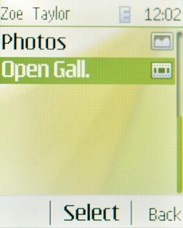 Scroll to Open Gall. and press the Navigation key.Go to the required folder.