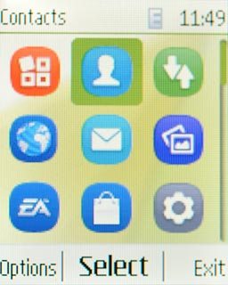 Scroll to Contacts and press the Navigation key.