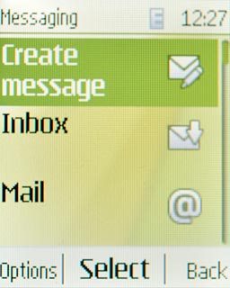 Scroll to Create message and press the Navigation key.