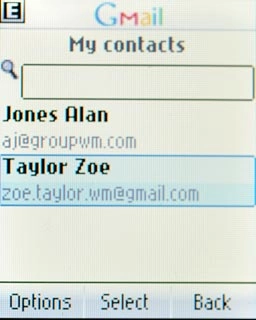 Highlight the required contact and press the Navigation key.Repeat the procedure to add more recipients.