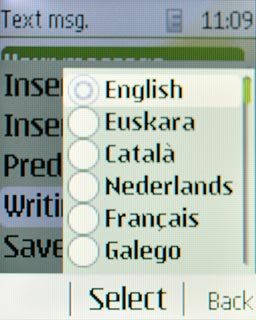 Highlight the required language and press the Navigation key.