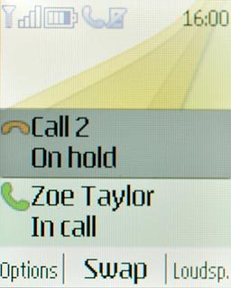 In call is displayed below the active call.