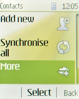 Scroll to More and press the Navigation key.