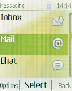 Scroll to Mail and press the Navigation key.