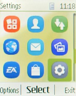 Scroll to Settings and press the Navigation key.