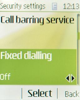 Scroll to Fixed dialling and press the Navigation key.