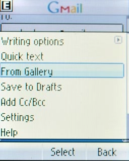 Scroll to From Gallery and press the Navigation key.Go to the required folder.
