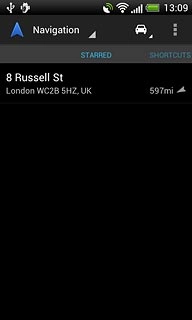 Slide your finger right on the display.Your favourite locations are displayed.Press the required destination.