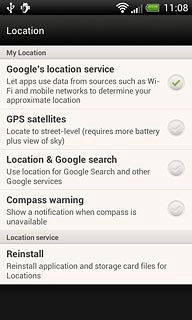 Press GPS satellites to turn the function on or off.