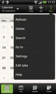 Press Settings.Follow the instructions on the display to select the required settings for the calendar.
