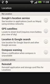 Press Google's location service to turn network-based GPS on or off.
