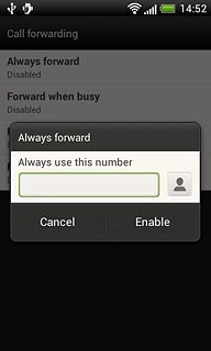 Key in (prefix) 5 (your phone number) and press Enable.