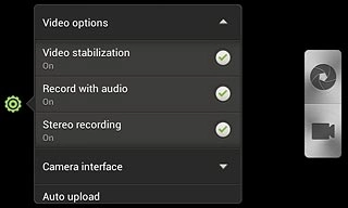 Press Record with audio to turn the function on or off.