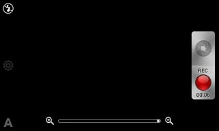 Press the record icon to stop recording.The video clip is automatically saved.