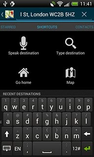 Key in the required destination and press enter.