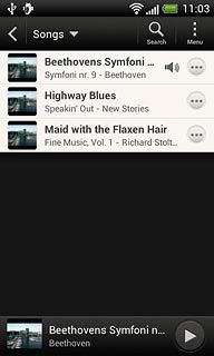 Press the menu icon next to the required audio file.