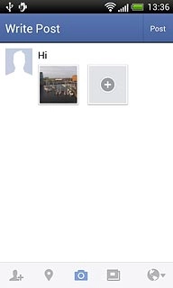 Write the required text and press Post.