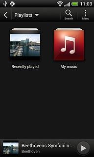 Press the drop down list at the top of the display.Go to the required audio files.