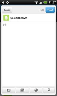 Write the required text and press Tweet.