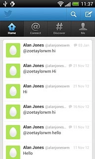 Press Home.You can find the status updates of your friends below their names.