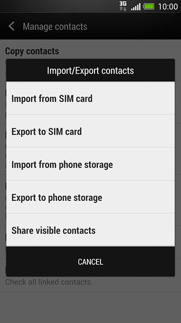 Press Import from SIM card.