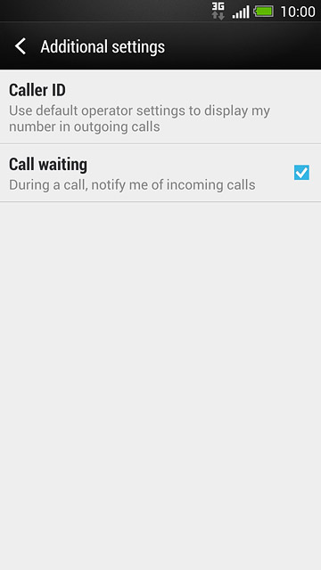 The current settings are displayed.Press Caller ID.