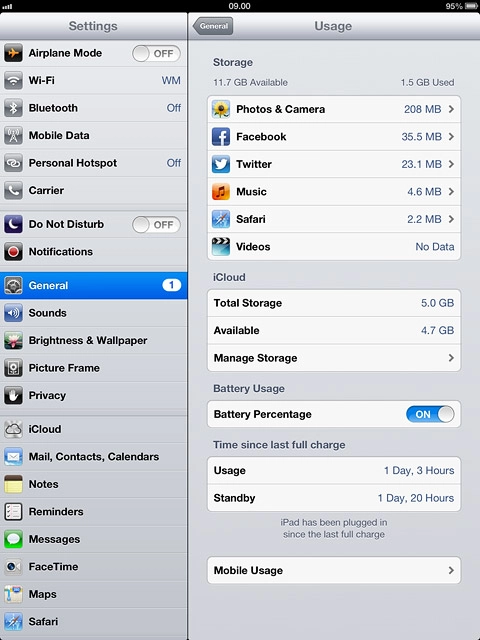Press Mobile Usage.