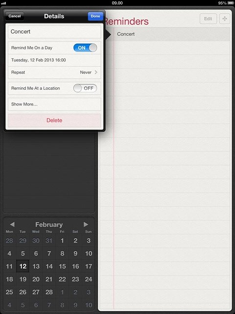 Press the date.