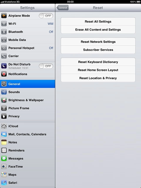 Press Erase All Content and Settings.