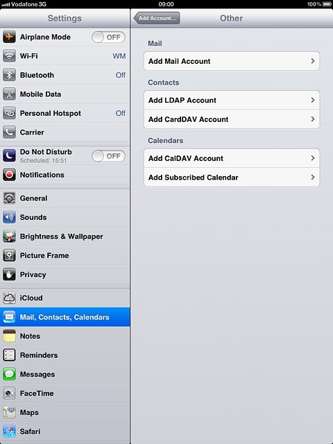 Press Add Mail Account.