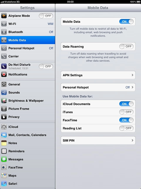 Press Mobile Data.