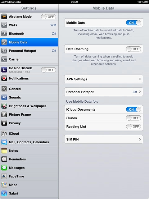 Press APN Settings.