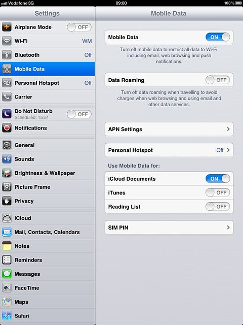 Press APN Settings.