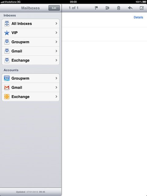 Press the required email account below Inboxes.